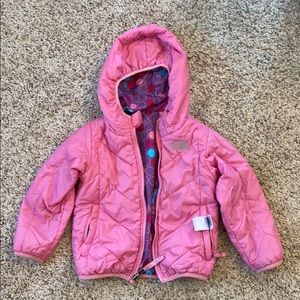 Reversible 3t pink&purple north face jacket